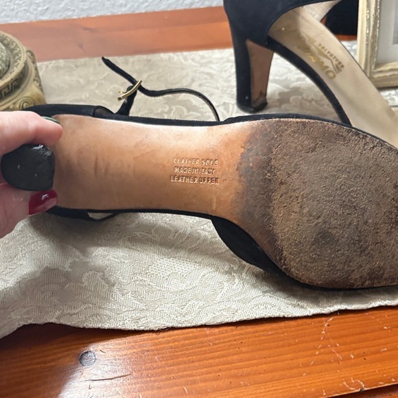 Salvatore Ferragamo Black Ankle Strap Heels - Picture 8 of 13